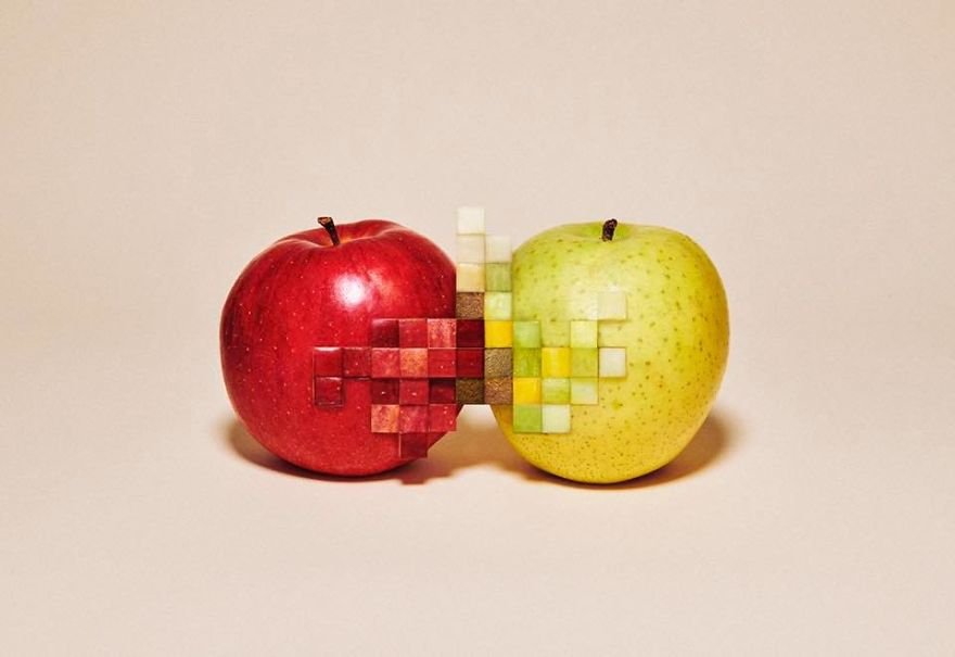 Пиксели из еды и фруктов