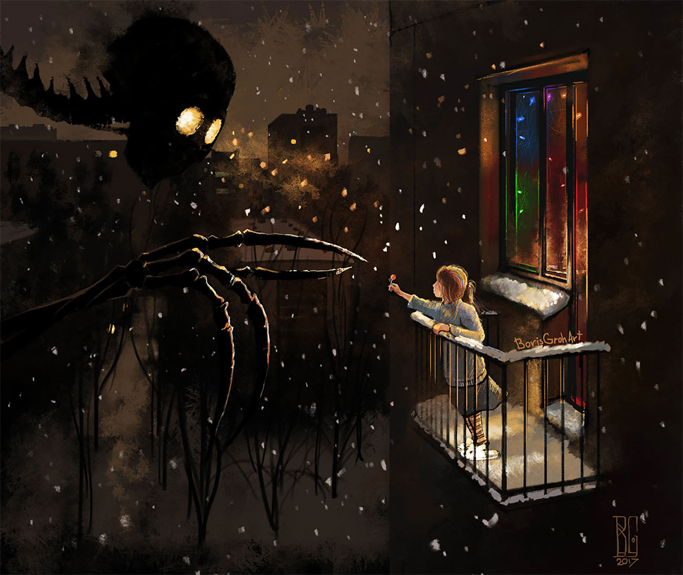 Мрачные хоррор-иллюстрации от Бориса Гроха