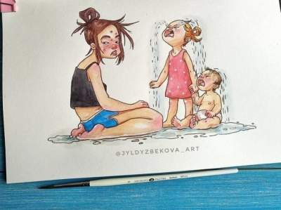 Жизнь молодых мам в ироничных иллюстрациях