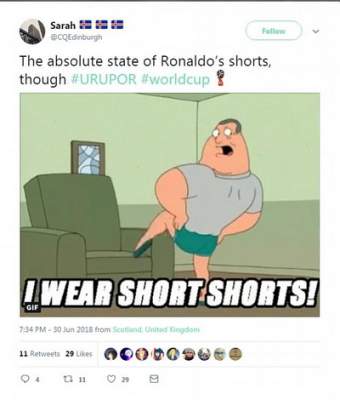 Оголившего ноги Роналду высмеяли в соцсетях 