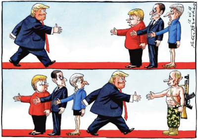 Соцсети отреагировали карикатурами на встречу Трампа и Путина
