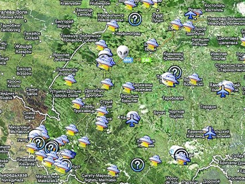 Карта аномальных явлений Украины: больше всего НЛО встречается на западе страны