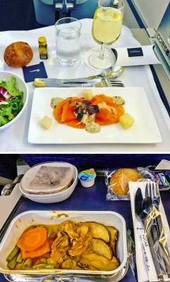 Как выглядит еда в эконом и бизнес-классе разных авиакомпаний. Фото