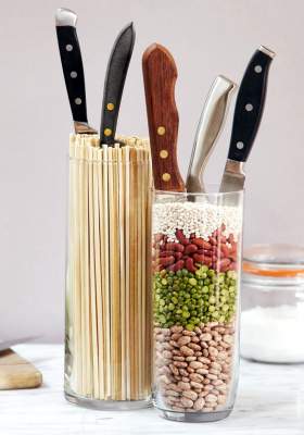 Полезные идеи для безопасного хранения ножей на кухне. Фото