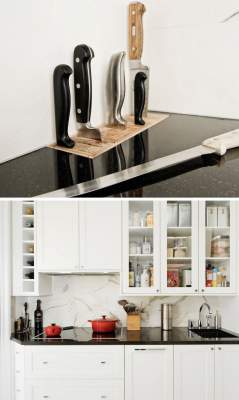 Полезные идеи для безопасного хранения ножей на кухне. Фото