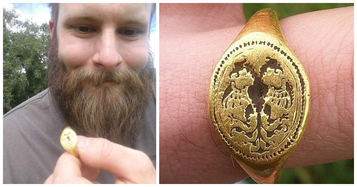 Везучий кладоискатель нашел кольцо XVI века из чистого золота