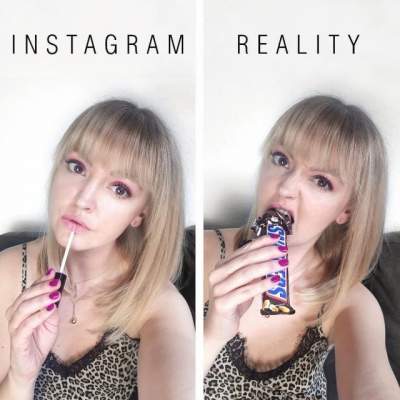 Девушка забавно потроллила идеальные снимки в Instagram