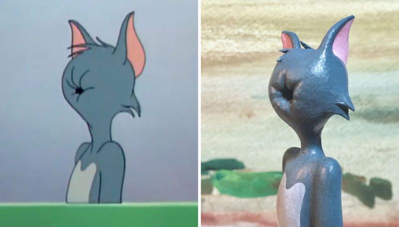 Неудачные моменты мультяшного кота Тома в мини-скульптурах