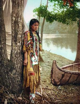 Индейцы в уникальных цветных ретро-снимках. Фото
