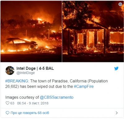 Пожары в Калифорнии показали в пугающих снимках. Фото 