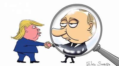 Мимолетную встречу Путина и Трампа высмеяли карикатурами 