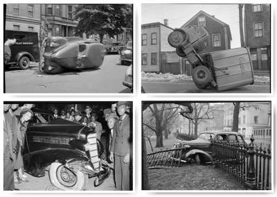 Автоаварии в архивных снимках ХХ века. Фото