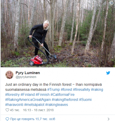 Финны фотками с граблями высмеяли заявление Трампа 