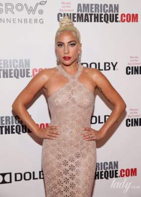 Леди Гага вышла в свет в прозрачном платье