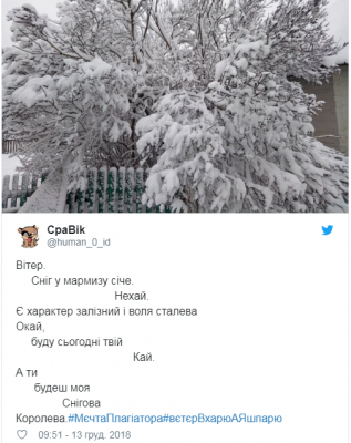 Украинцы с юмором отреагировали на метели