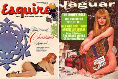 Обложки новогодних номеров старых мужских журналов. Фото