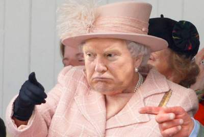 Дональд Трамп в образе королевы Елизаветы II. Фото