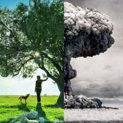 Фотограф придумал, как показать контраст между миром и войной. Фото