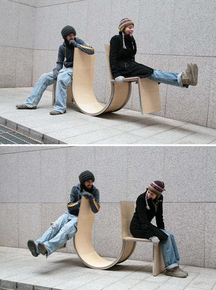 Необычные дизайнерские уличные скамейки