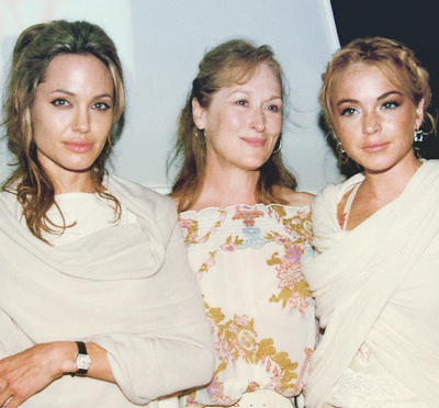 Линдси Лохан показала,как Анджелина Джоли выглядела 10 лет назад