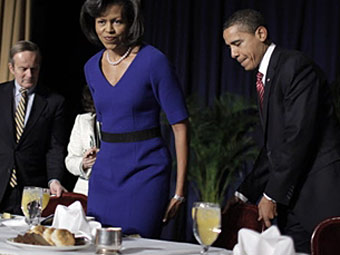 Барак Обама с супругой на завтраке