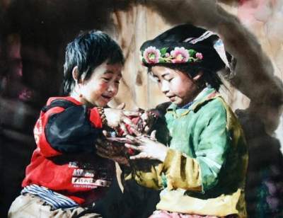 Жители Тибета в акварелях талантливого художника. Фото