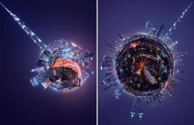 Удивительный эксперимент: если бы города были планетами. Фото