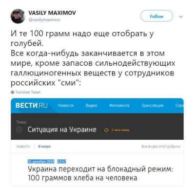 Сто грамм на человека: росСМИ насмешили "блокадным режимом" в Украине