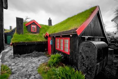 Уютные домики в Северной Европе с заросшими крышами. Фото