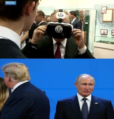 Путина в шлеме виртуальной реальности высмеяли мемами
