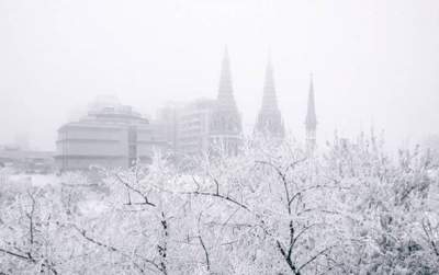 Зимняя сказка: впечатляющие фото заснеженного Киева