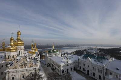 Заснеженную Киево-Печерскую лавру показали с высоты птичьего полета. Фото