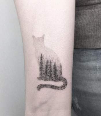 Оригинальные идеи «кошачьих» татуировок. Фото