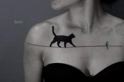 Оригинальные идеи «кошачьих» татуировок. Фото