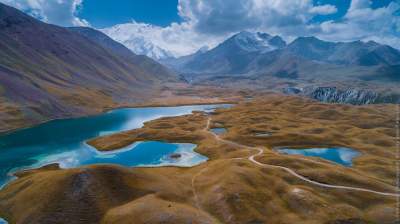 Живописные ландшафты Киргизии с квадрокоптера. Фото