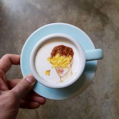 Кореец рисует настоящие шедевры на кофейной пене. Фото