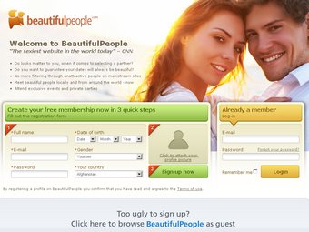 Скриншот первой страницы BeautifulPeople.com
