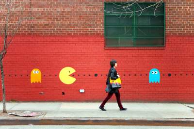 Позитивный стрит-арт на улицах Нью-Йорке. Фото