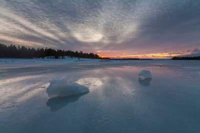 Так выглядит замерзшее Белое море. Фото