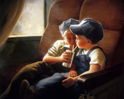 Беззаботное детство в ярких картинах американского художника. Фото