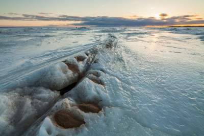 Так выглядит замерзшее Белое море. Фото