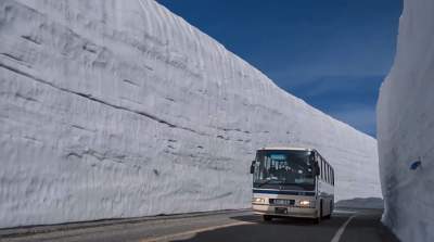 Фотограф показал самую снежную дорогу в мире. Фото