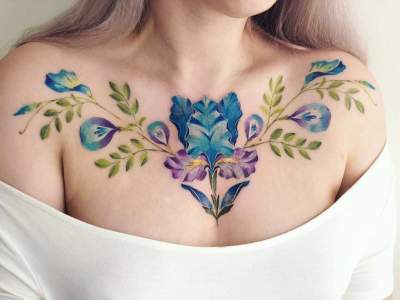 Нежные акварельные татуировки, которые действительно украшают. Фото