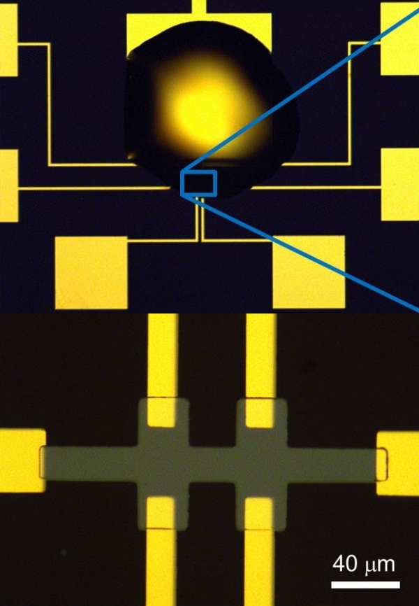 Схема нового устройства, контролируемого ионной жидкостью (иллюстрация IBM)