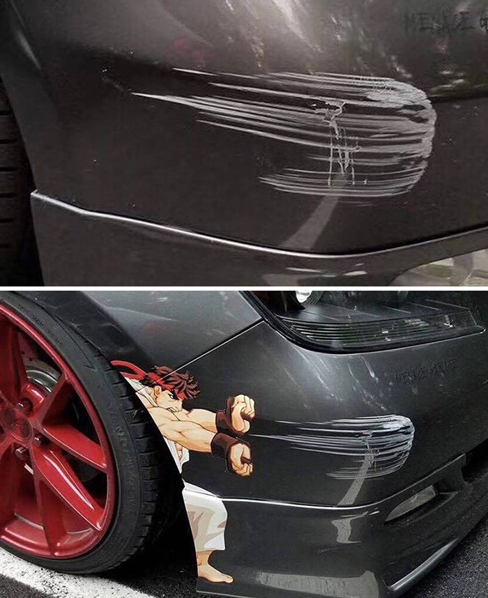 Творческий подход к ремонту вмятин и царапин на авто