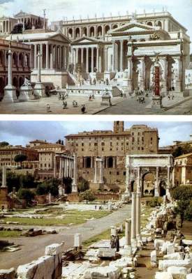 Так выглядели в прошлом главные достопримечательности Рима. Фото