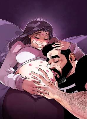 Художник повеселил комиксами о беременной жене
