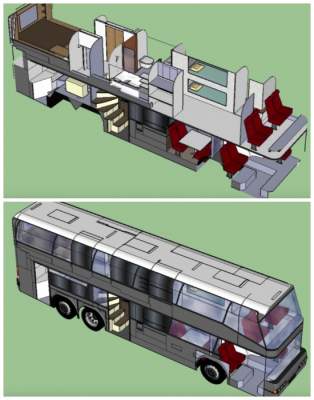 Голландец превратил автобус в двухэтажную виллу. Фото