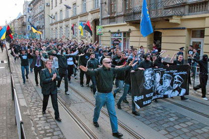 На востоке Украины впервые прошел марш в честь дивизии СС «Галичина»