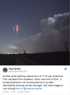 Жители Оклахомы видели в небе красный «НЛО»